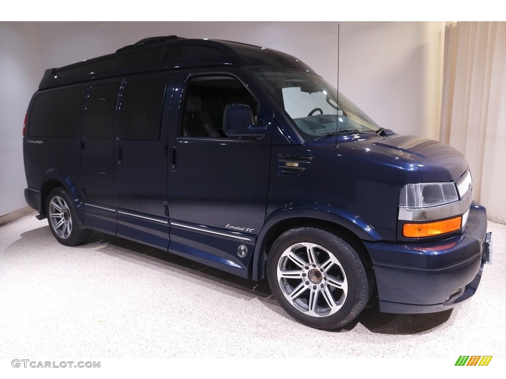 Dark Blue Metallic 2017 Chevrolet Express 2500 Passenger Conversion Van Exterior Photo #143949358