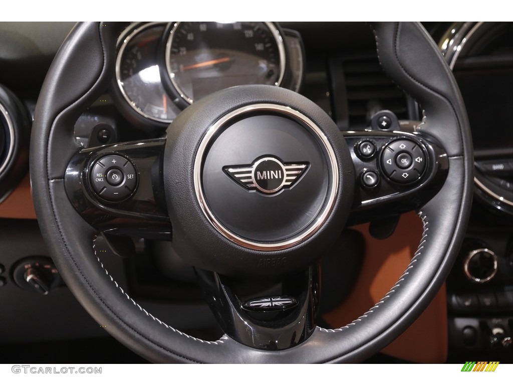 2019 Mini Convertible Cooper S Chesterfield Malt Brown Steering Wheel Photo #143950030