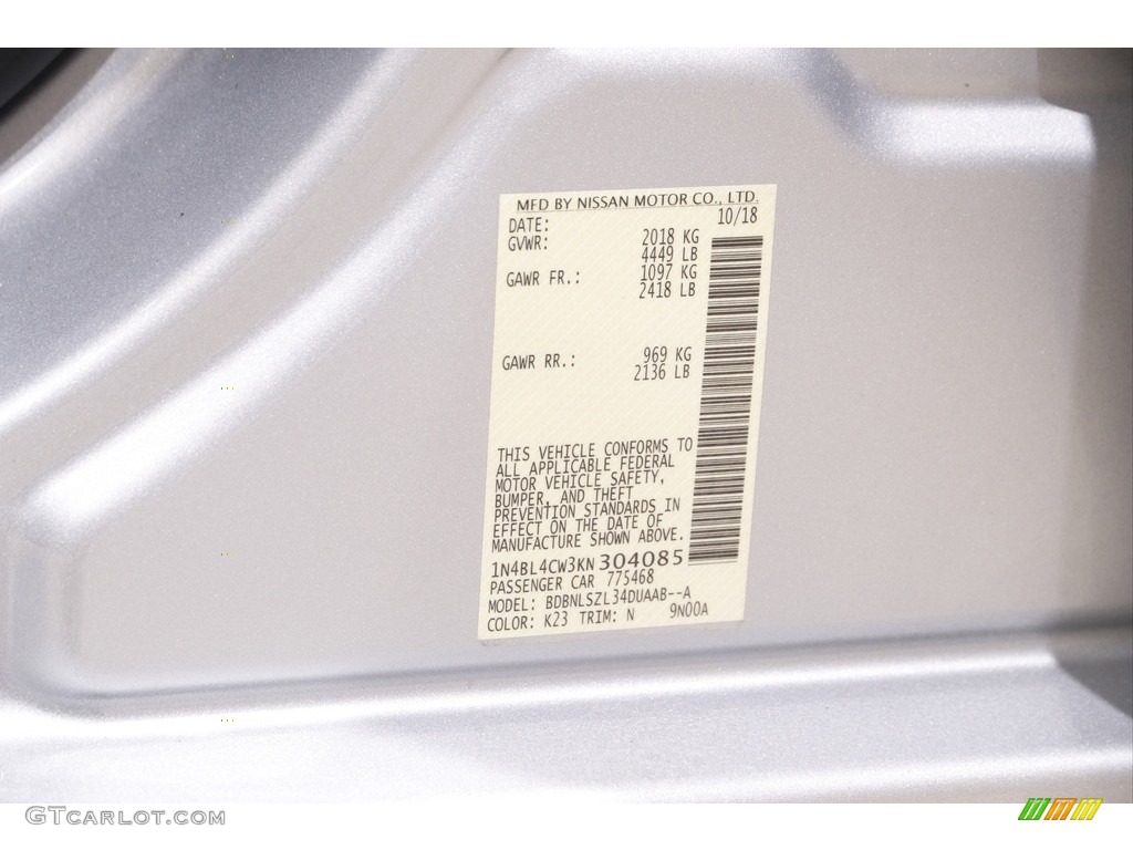2019 Altima SR AWD - Brilliant Silver Metallic / Charcoal photo #21