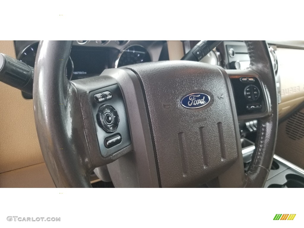 2012 Ford F350 Super Duty Lariat Crew Cab 4x4 Chassis Adobe Steering Wheel Photo #143957009