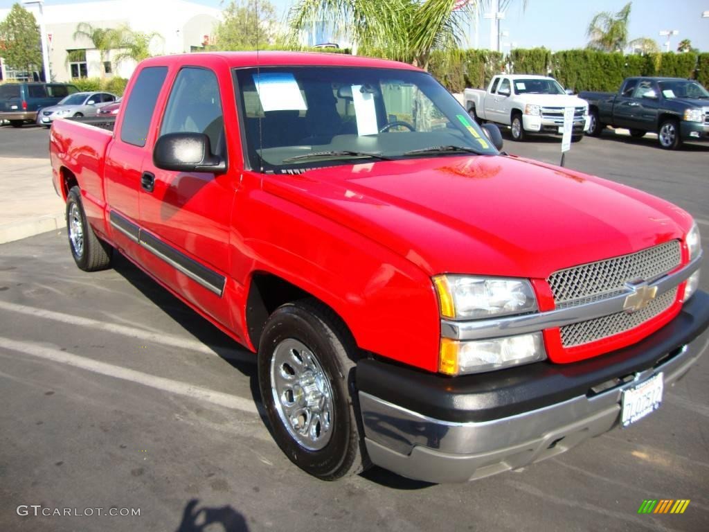 2004 Silverado 1500 LS Extended Cab - Victory Red / Dark Charcoal photo #4