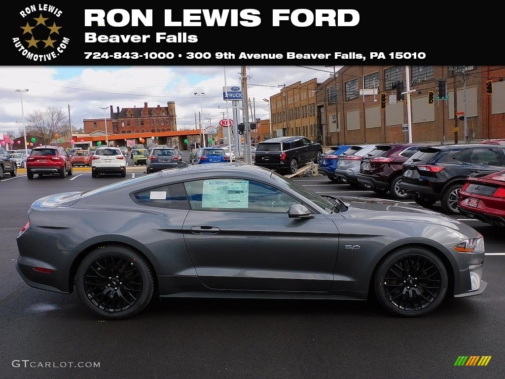 2022 Mustang GT Premium Fastback - Carbonized Gray Metallic / Showstopper Red photo #1