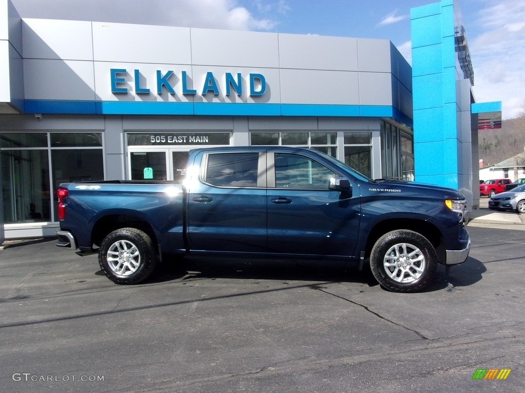 Northsky Blue Metallic 2022 Chevrolet Silverado 1500 LT Crew Cab 4x4 Exterior Photo #143968142
