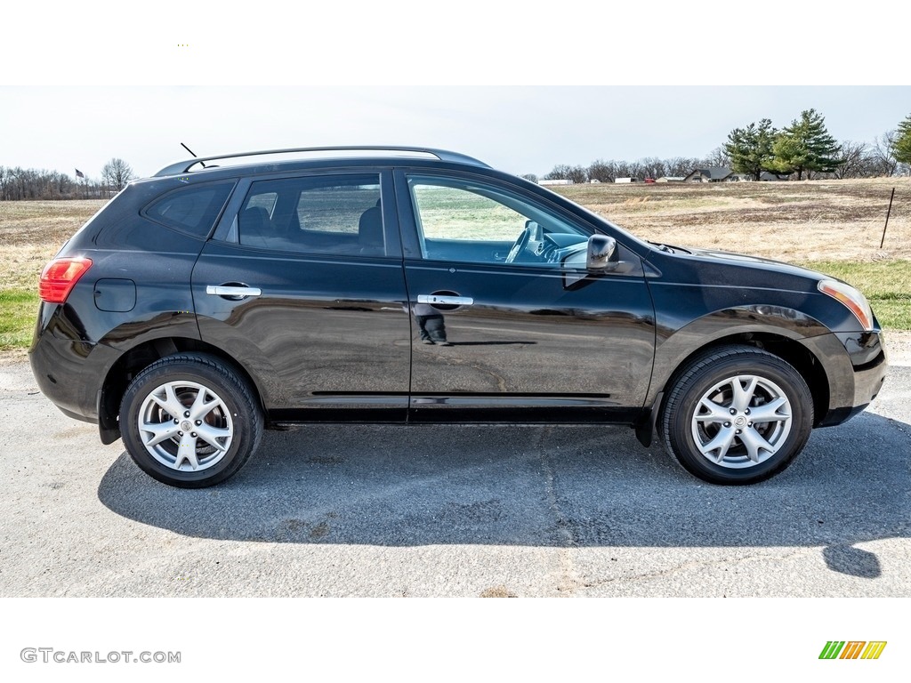 2010 Rogue S AWD - Wicked Black / Gray photo #3