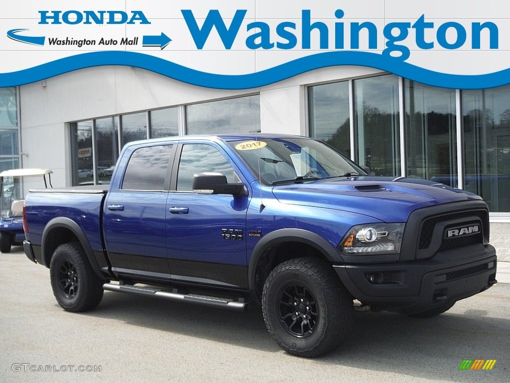 2017 1500 Rebel Crew Cab 4x4 - Blue Streak Pearl / Black photo #1