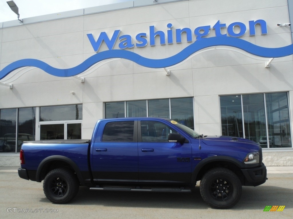2017 1500 Rebel Crew Cab 4x4 - Blue Streak Pearl / Black photo #2
