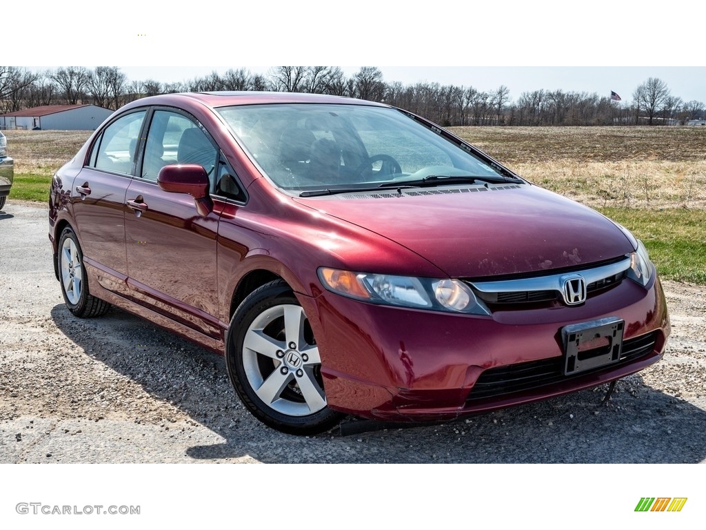 2008 Civic EX Sedan - Tango Red Pearl / Ivory photo #1