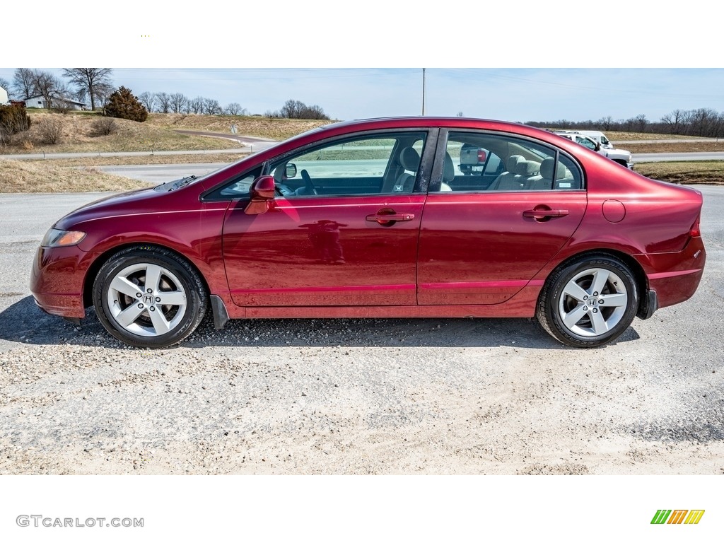 2008 Civic EX Sedan - Tango Red Pearl / Ivory photo #7