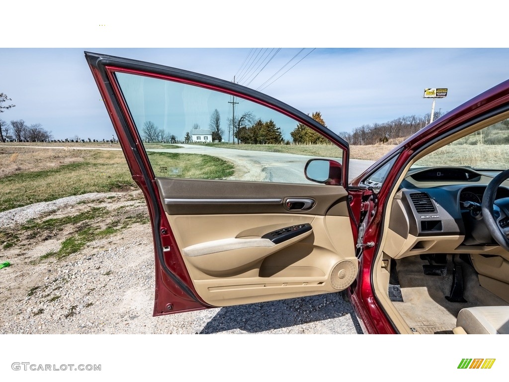 2008 Civic EX Sedan - Tango Red Pearl / Ivory photo #20