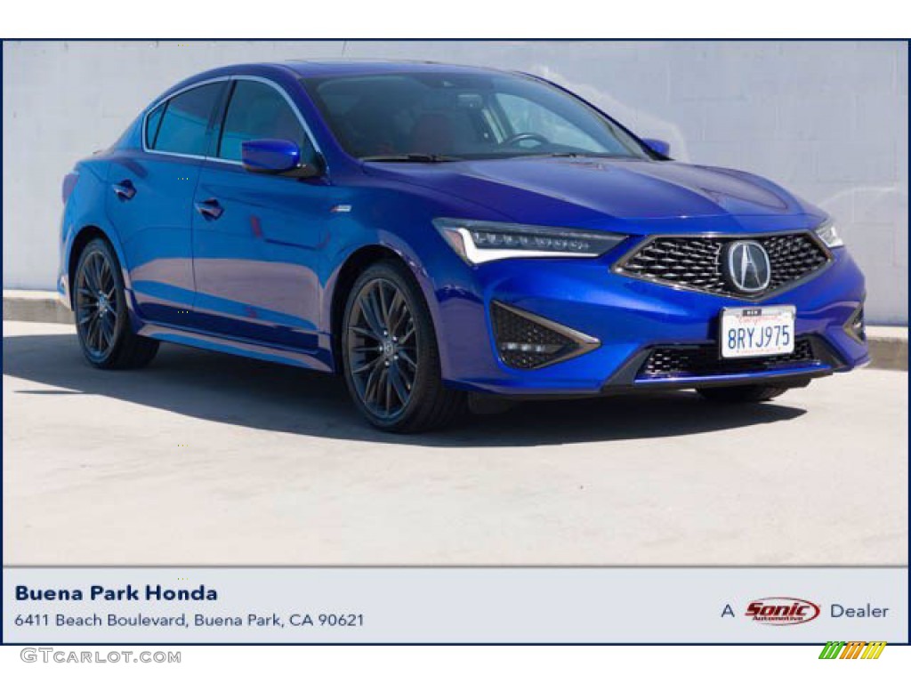 2020 ILX A-Spec - Apex Blue Pearl / Red photo #1