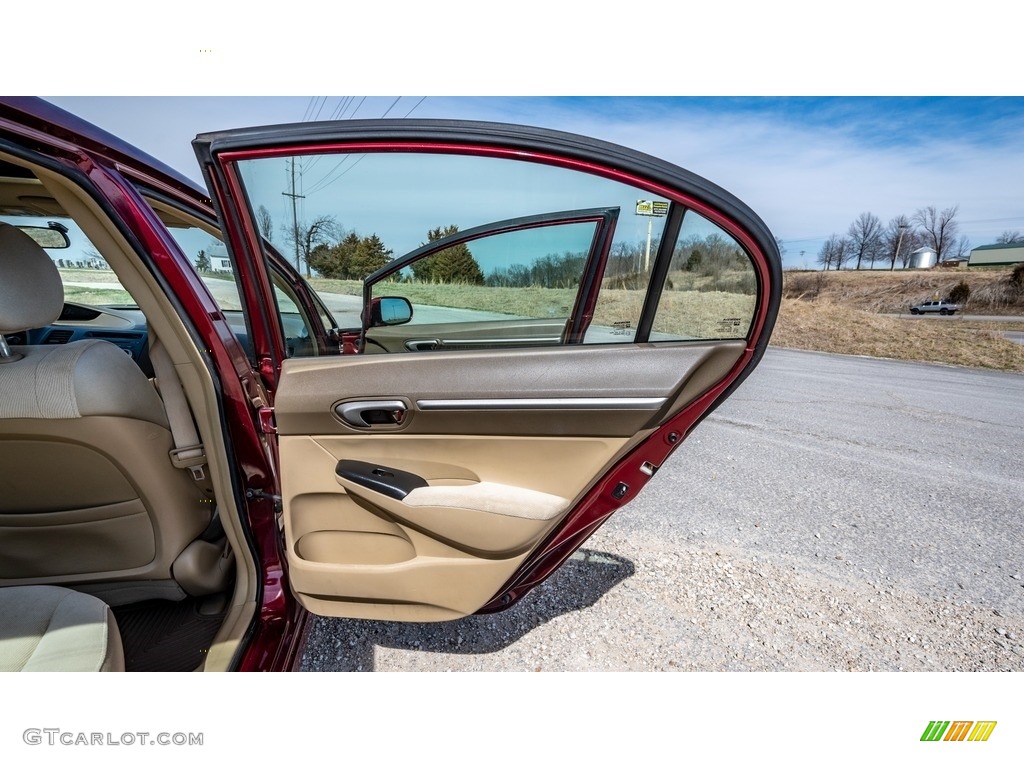 2008 Civic EX Sedan - Tango Red Pearl / Ivory photo #25