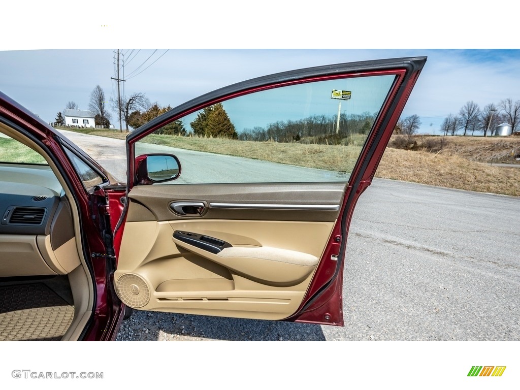 2008 Civic EX Sedan - Tango Red Pearl / Ivory photo #26
