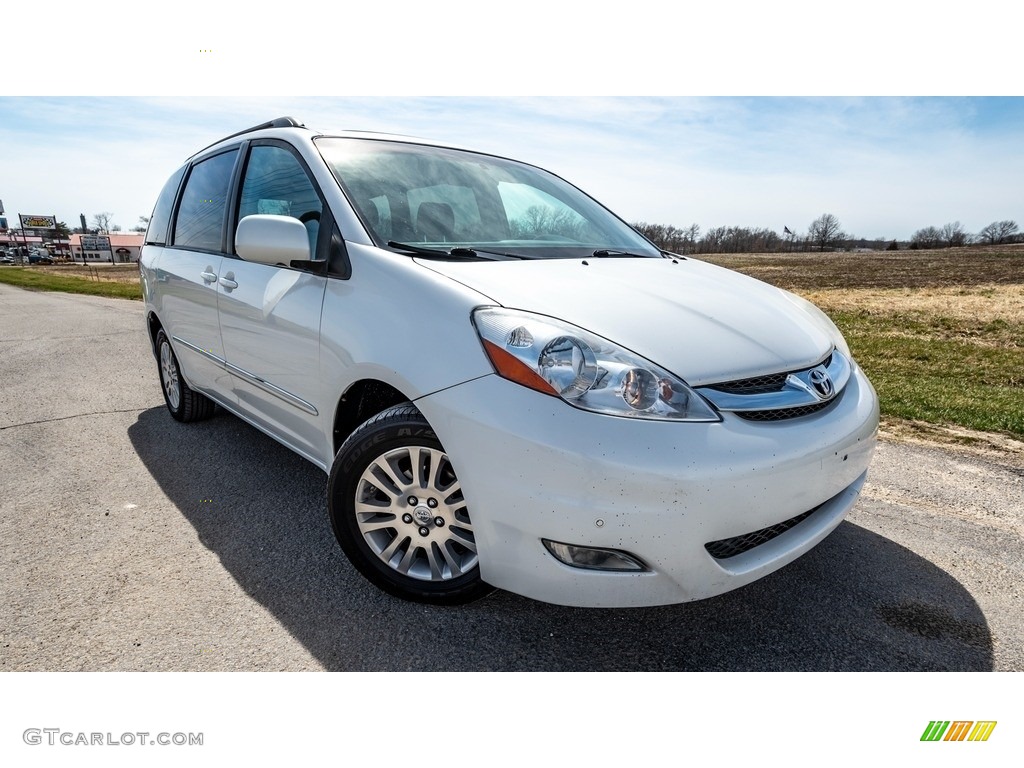 2008 Sienna XLE AWD - Arctic Frost Pearl / Stone photo #1