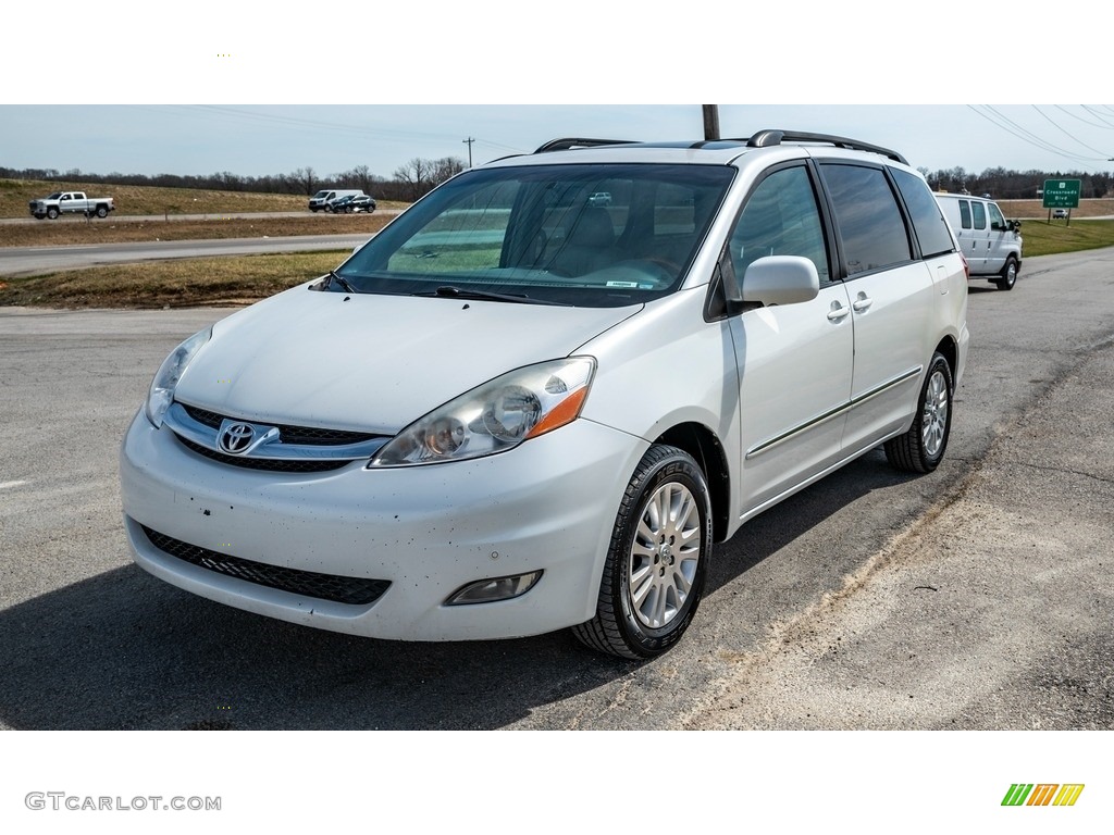 2008 Sienna XLE AWD - Arctic Frost Pearl / Stone photo #8