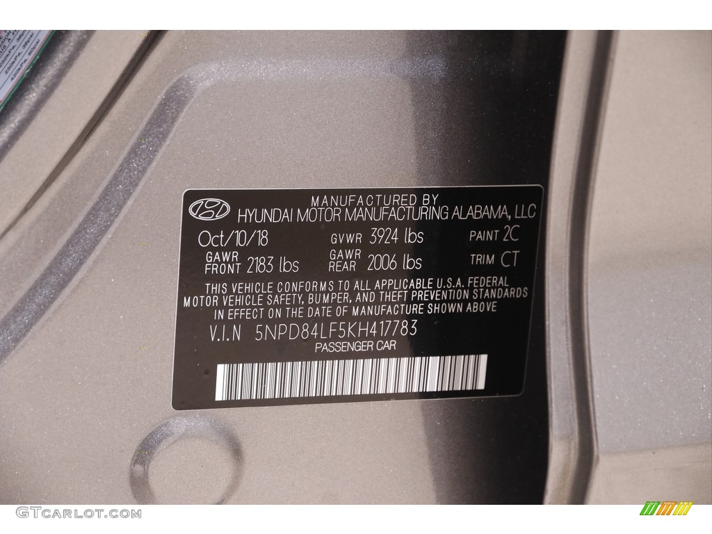 2019 Elantra Value Edition - Machine Gray / Black photo #18