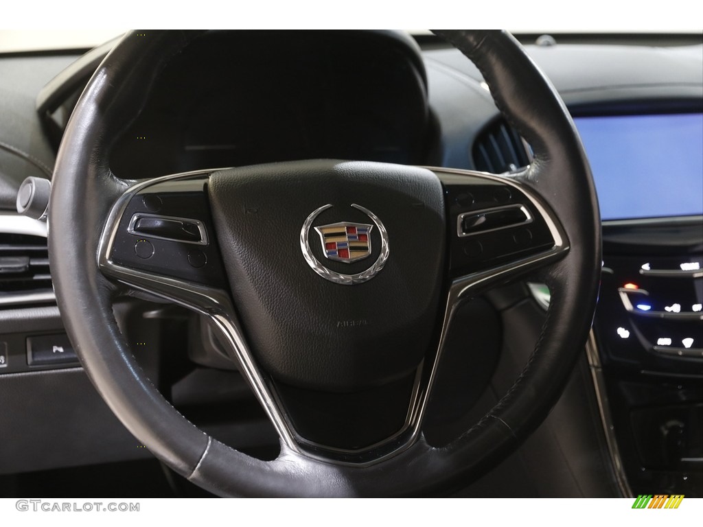2013 Cadillac ATS 3.6L Luxury AWD Jet Black/Jet Black Accents Steering Wheel Photo #143980455