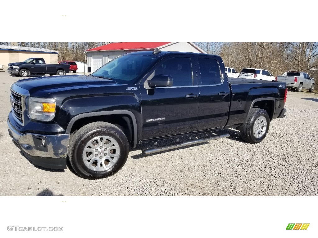 2015 Sierra 1500 SLE Double Cab 4x4 - Iridium Metallic / Jet Black photo #1