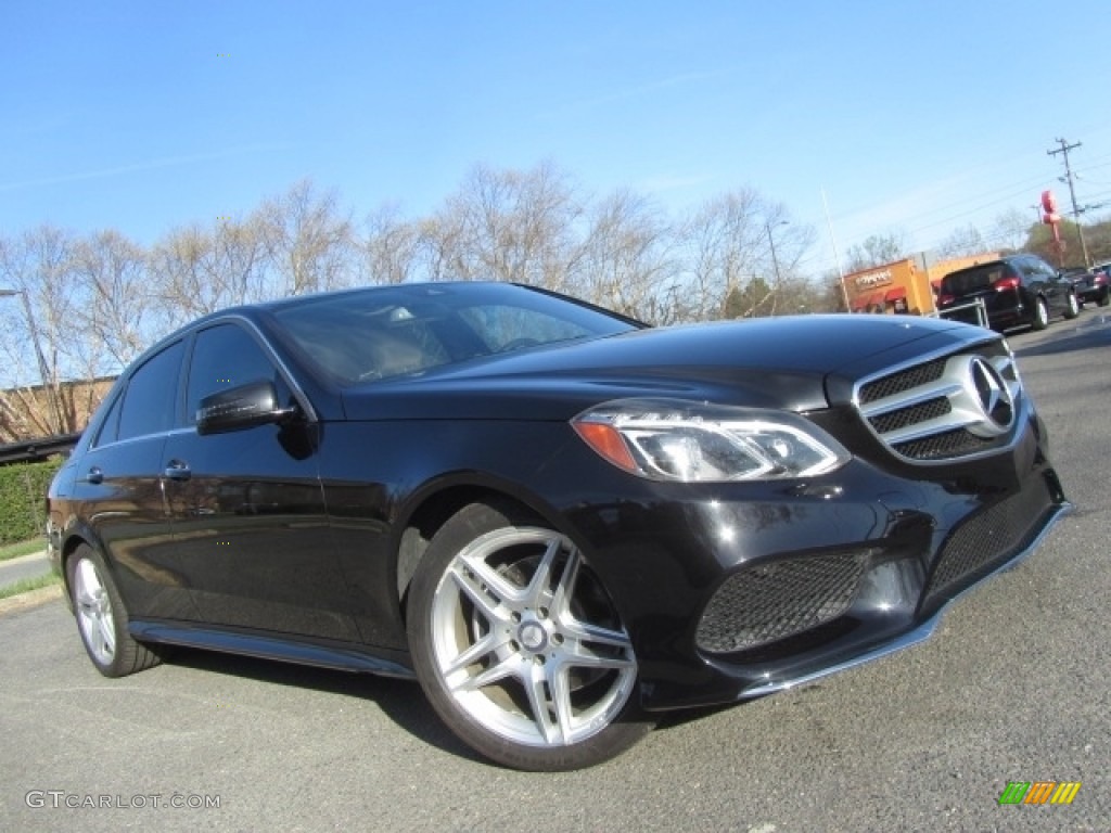 2014 E 350 Sport Sedan - Obsidian Black Metallic / Porcelain/Black photo #1