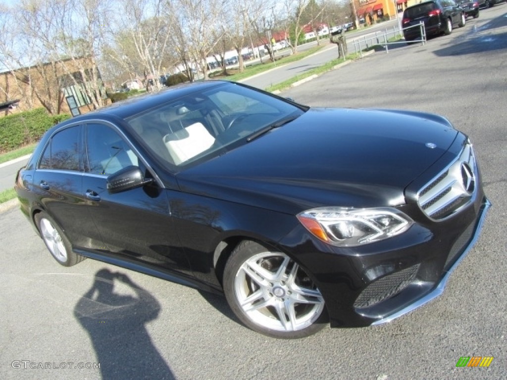 2014 E 350 Sport Sedan - Obsidian Black Metallic / Porcelain/Black photo #3