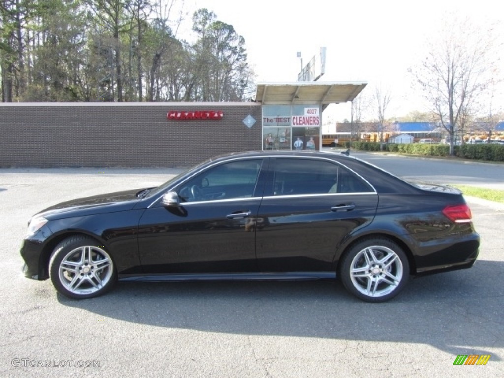 2014 E 350 Sport Sedan - Obsidian Black Metallic / Porcelain/Black photo #7