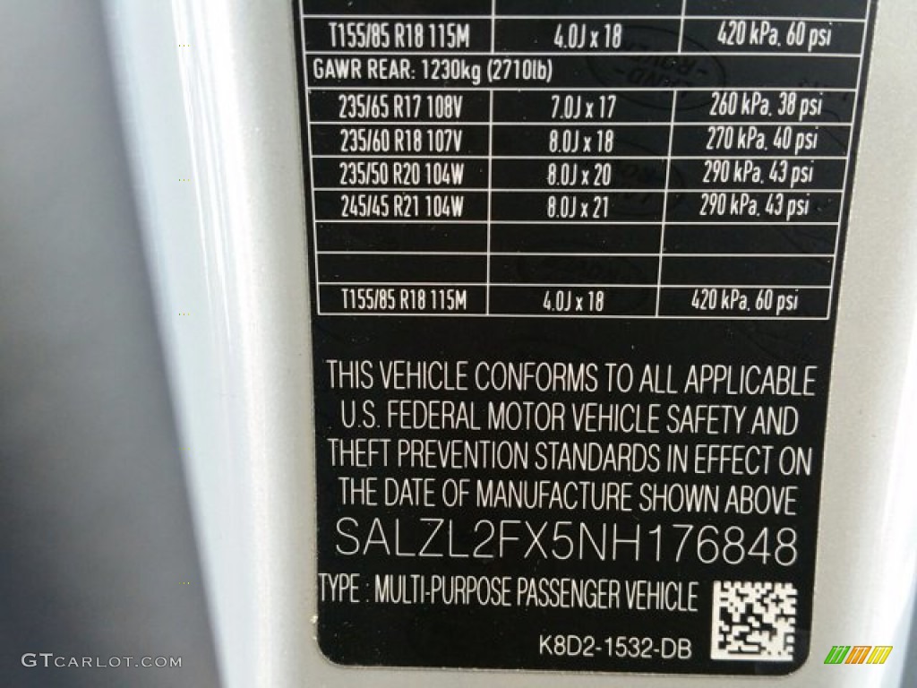 2022 Range Rover Evoque SE R-Dynamic - Seoul Pearl Silver Metallic / Ebony photo #22