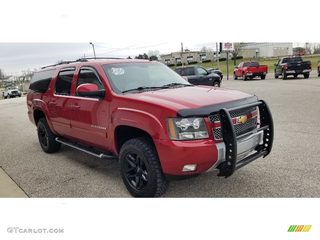 2012 Suburban LT 4x4 - Crystal Red Tintcoat / Light Cashmere/Dark Cashmere photo #6