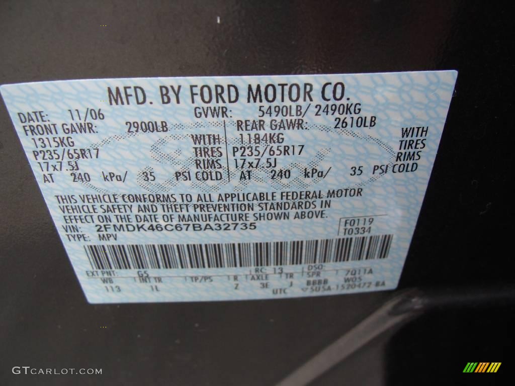 2007 Edge SE AWD - Carbon Metallic / Medium Light Stone photo #25