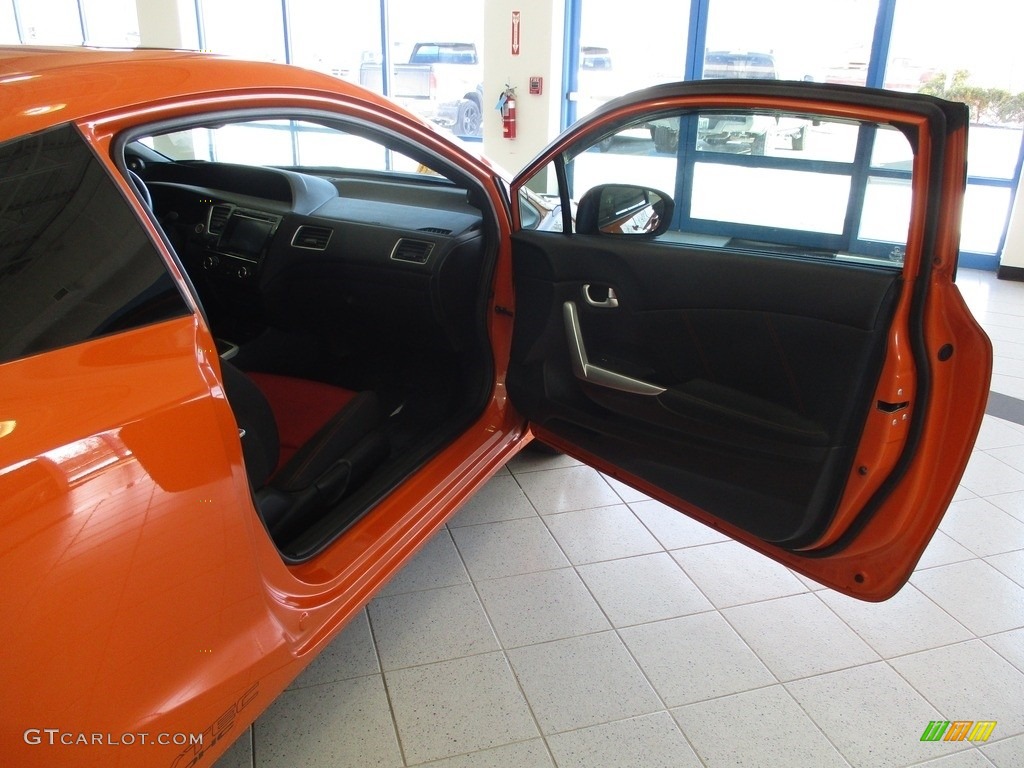 2015 Civic Si Coupe - Orange Fire Pearl / Si Black/Red photo #16