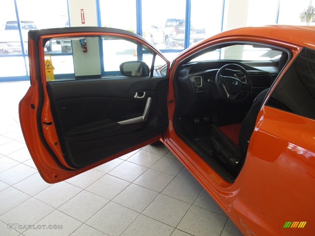2015 Civic Si Coupe - Orange Fire Pearl / Si Black/Red photo #21