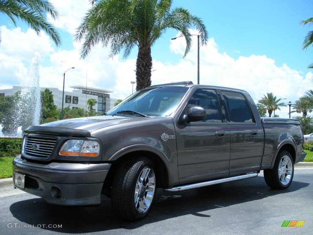 2002 F150 Harley-Davidson SuperCrew - Dark Shadow Grey Metallic / Black/Grey photo #2