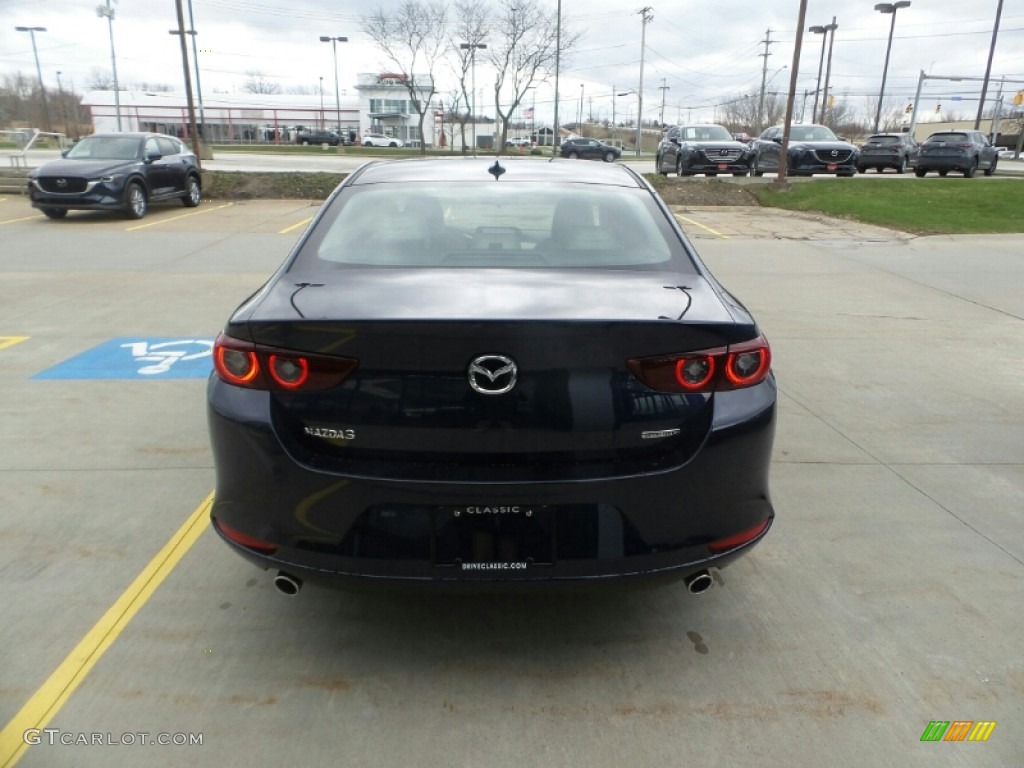 2022 Mazda3 Premium Sedan - Deep Crystal Blue Mica / White photo #5