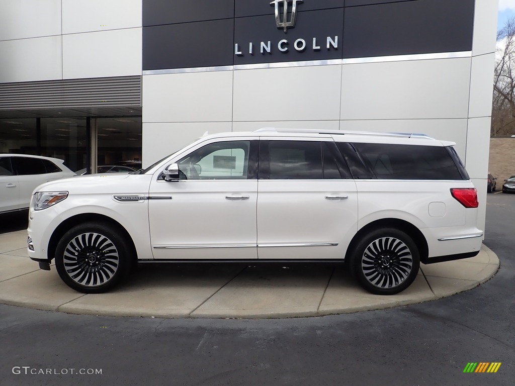 White Platinum Metallic Tri-Coat 2019 Lincoln Navigator L Black Label 4x4 Exterior Photo #144006942