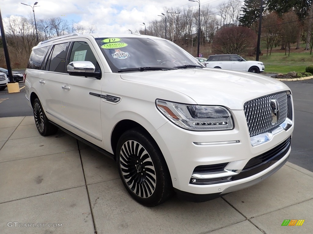 White Platinum Metallic Tri-Coat 2019 Lincoln Navigator L Black Label 4x4 Exterior Photo #144006990