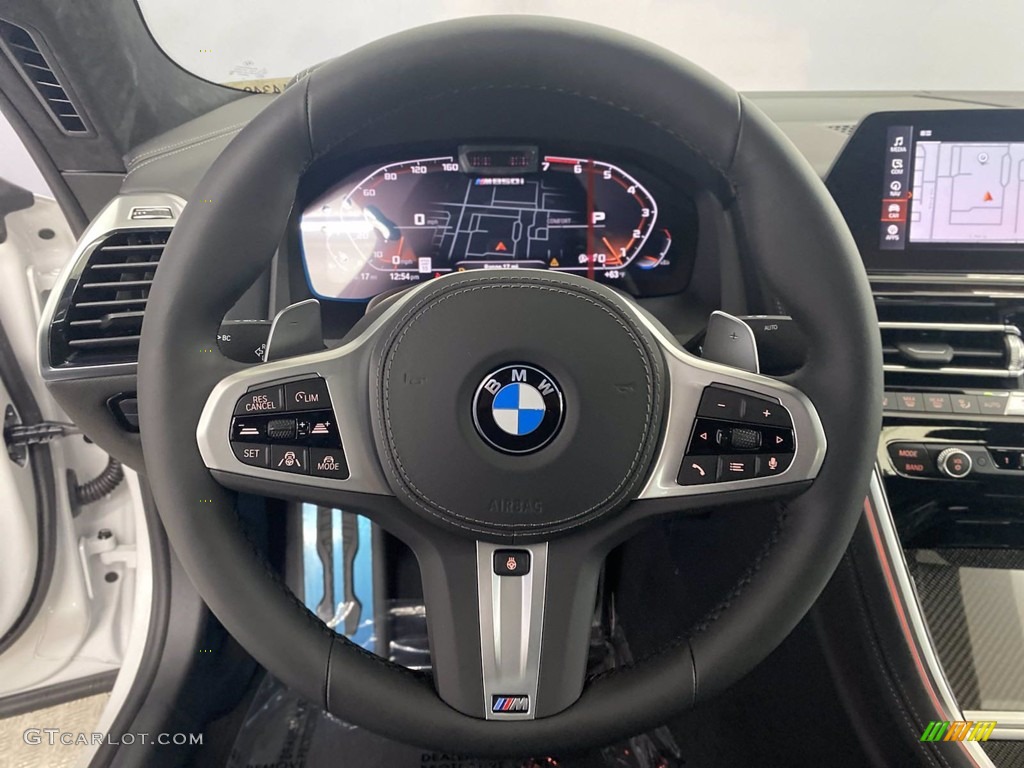 2022 BMW 8 Series M850i xDrive Gran Coupe Black Steering Wheel Photo #144008988