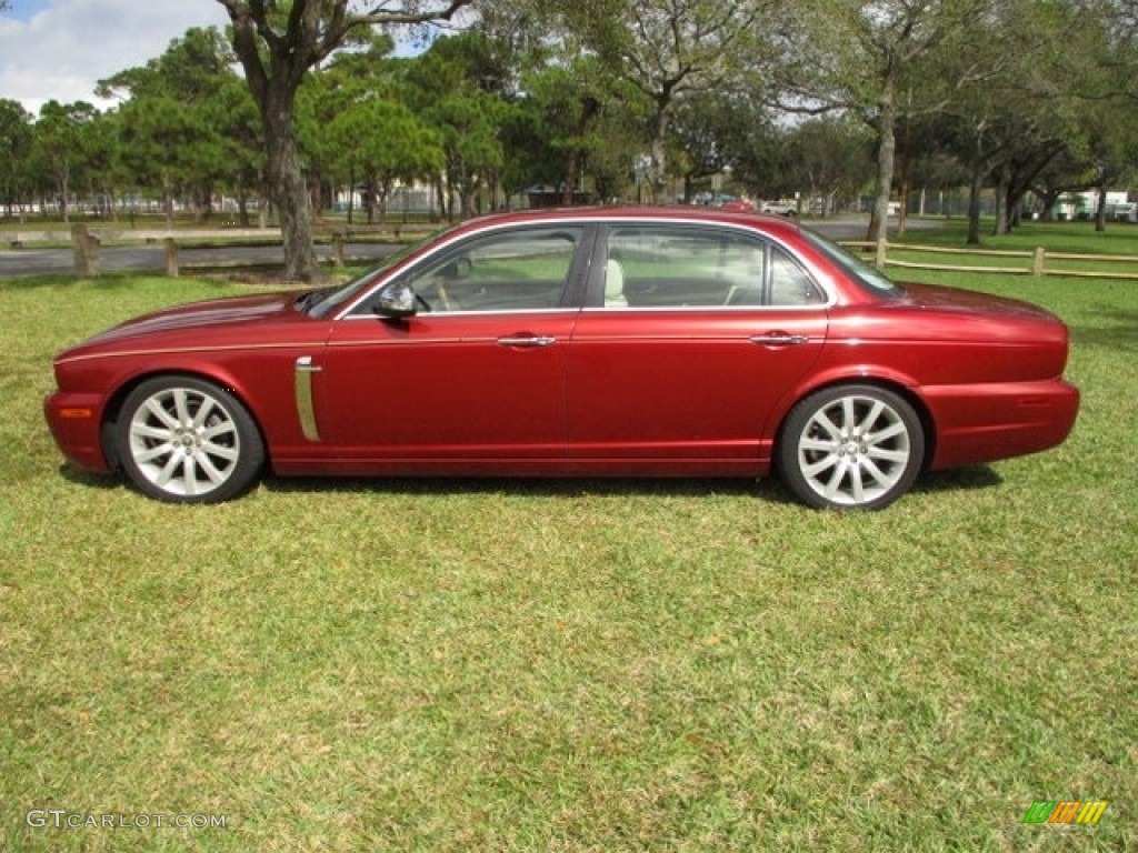 2008 XJ Vanden Plas - Radiance Red Metallic / Ivory/Mocha photo #3