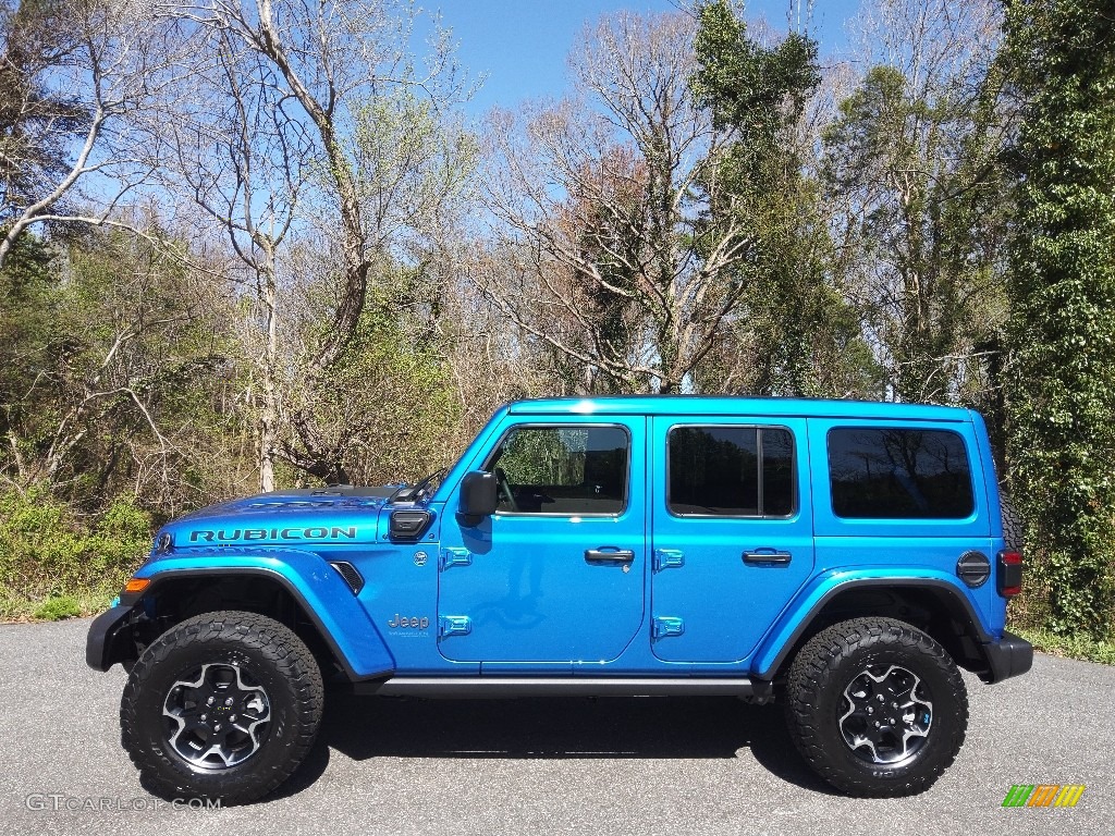 Hydro Blue Pearl 2022 Jeep Wrangler Unlimited Rubicon 4XE Hybrid Exterior Photo #144009642