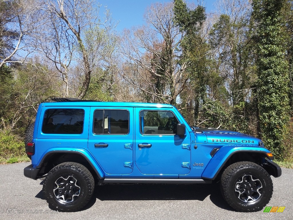 Hydro Blue Pearl 2022 Jeep Wrangler Unlimited Rubicon 4XE Hybrid Exterior Photo #144009864