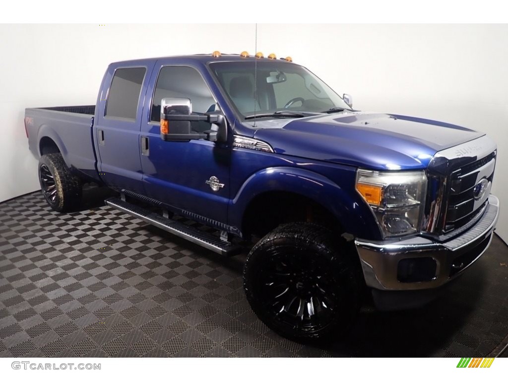 2012 F350 Super Duty XLT Crew Cab 4x4 - Dark Blue Pearl Metallic / Steel photo #3