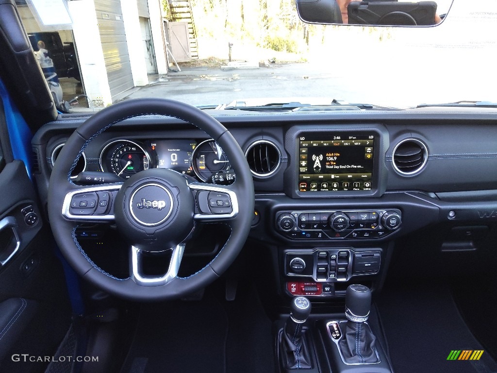 2022 Jeep Wrangler Unlimited Rubicon 4XE Hybrid Black Dashboard Photo #144010422