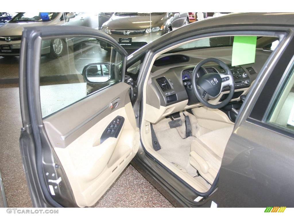 2007 Civic Hybrid Sedan - Galaxy Gray Metallic / Ivory photo #8