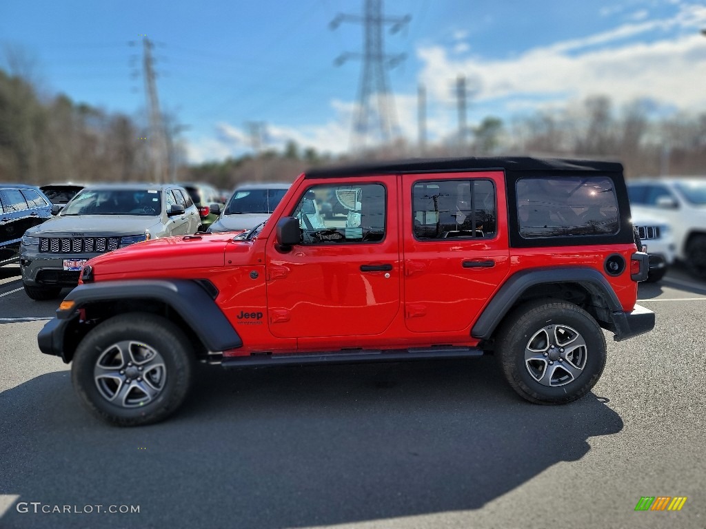 Firecracker Red 2022 Jeep Wrangler Unlimited Sport 4x4 Exterior Photo #144010923