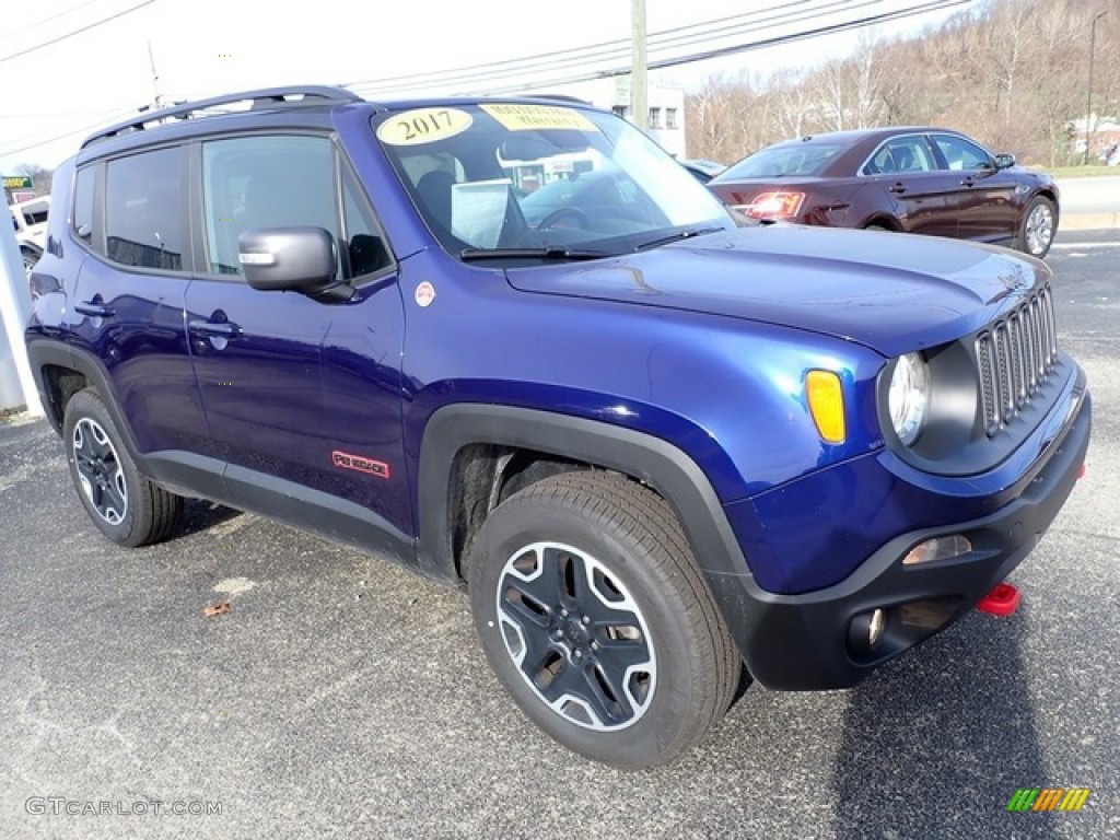 2017 Renegade Trailhawk 4x4 - Jetset Blue / Black photo #8