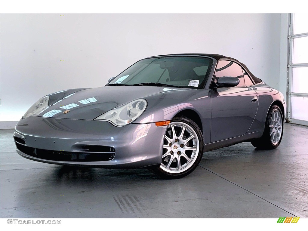 2002 911 Carrera Cabriolet - Seal Grey Metallic / Graphite Grey photo #10