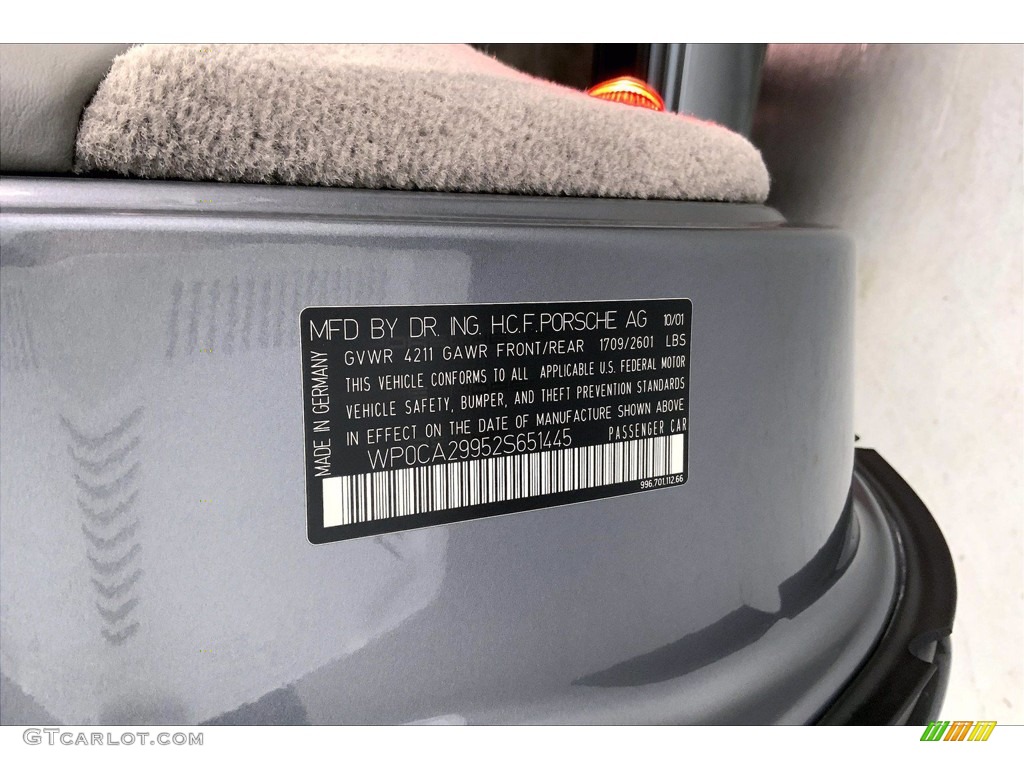 2002 911 Carrera Cabriolet - Seal Grey Metallic / Graphite Grey photo #28