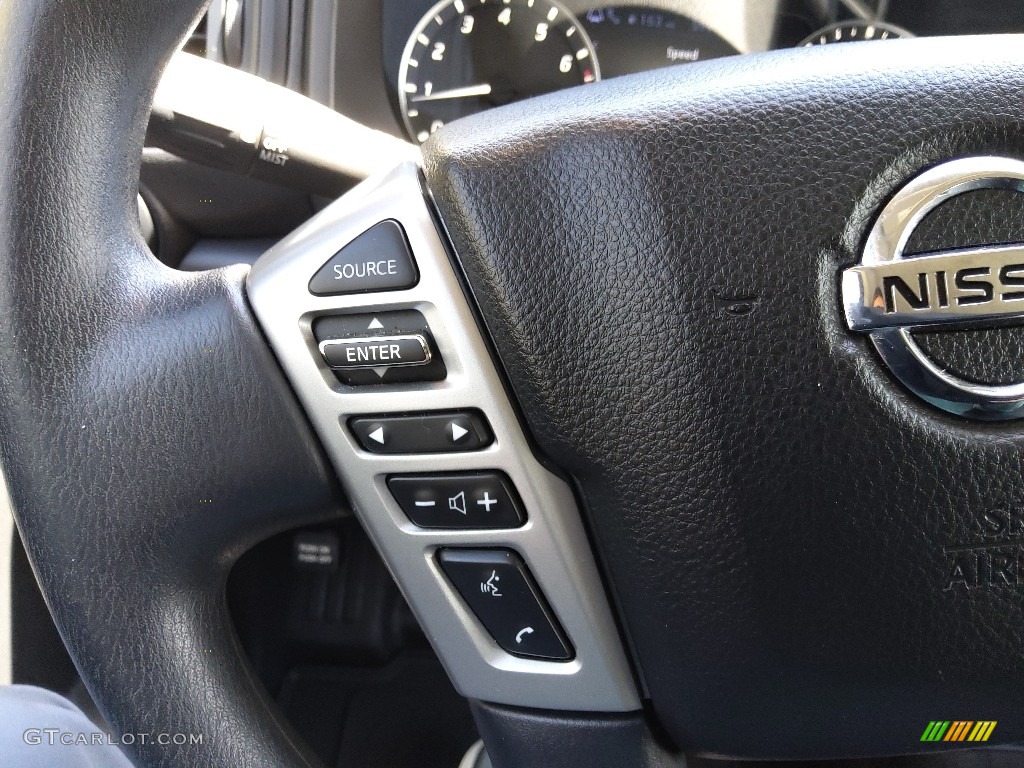 2021 Nissan Titan S Crew Cab Charcoal Steering Wheel Photo #144015671
