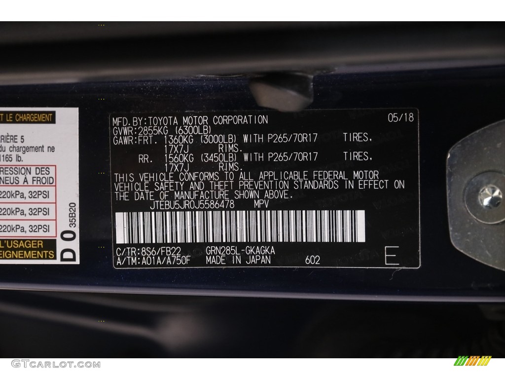 2018 4Runner SR5 4x4 - Nautical Blue Metallic / Black photo #23