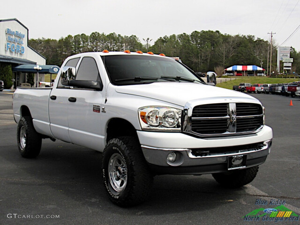 2008 Ram 2500 SLT Quad Cab 4x4 - Bright White / Khaki photo #7