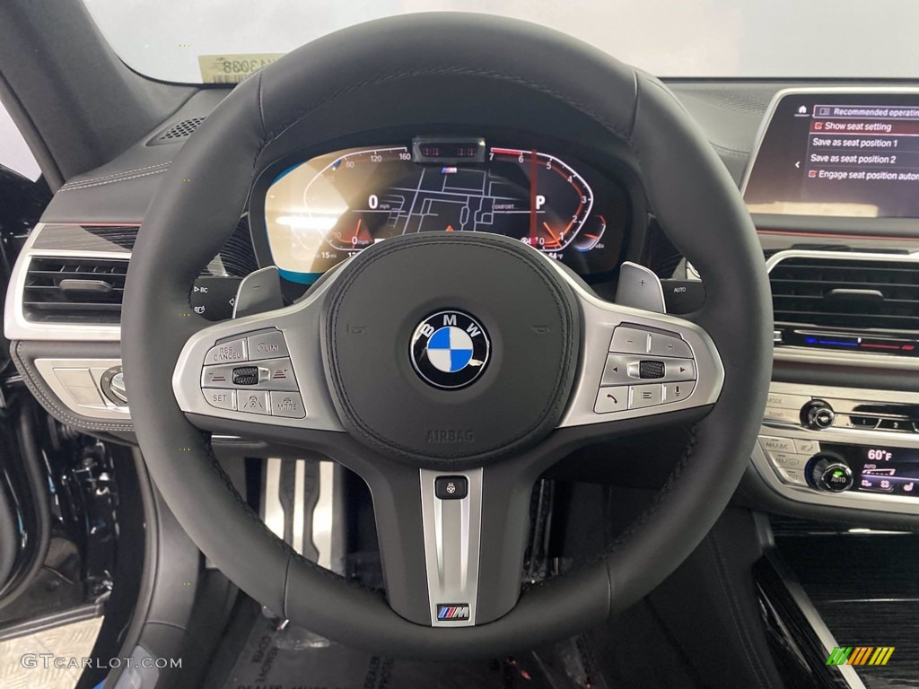 2022 BMW 7 Series 750i xDrive Sedan Black Steering Wheel Photo #144019858