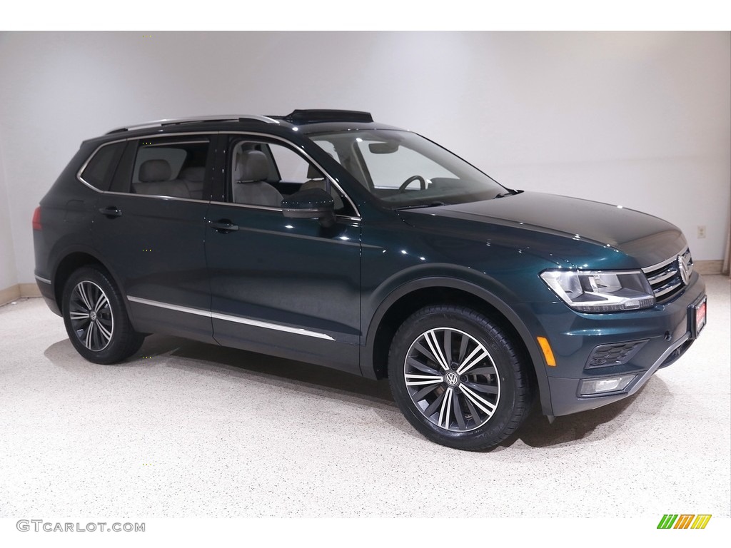 2019 Tiguan SEL 4MOTION - Dark Moss Green Metallic / Storm Gray photo #1
