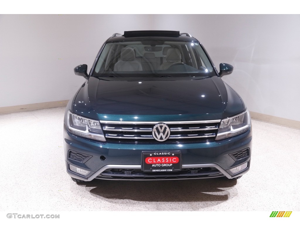 2019 Tiguan SEL 4MOTION - Dark Moss Green Metallic / Storm Gray photo #2